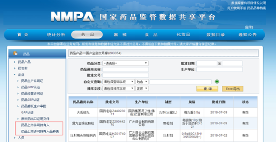 图2:共享平台药品上市许可持有人数据库。