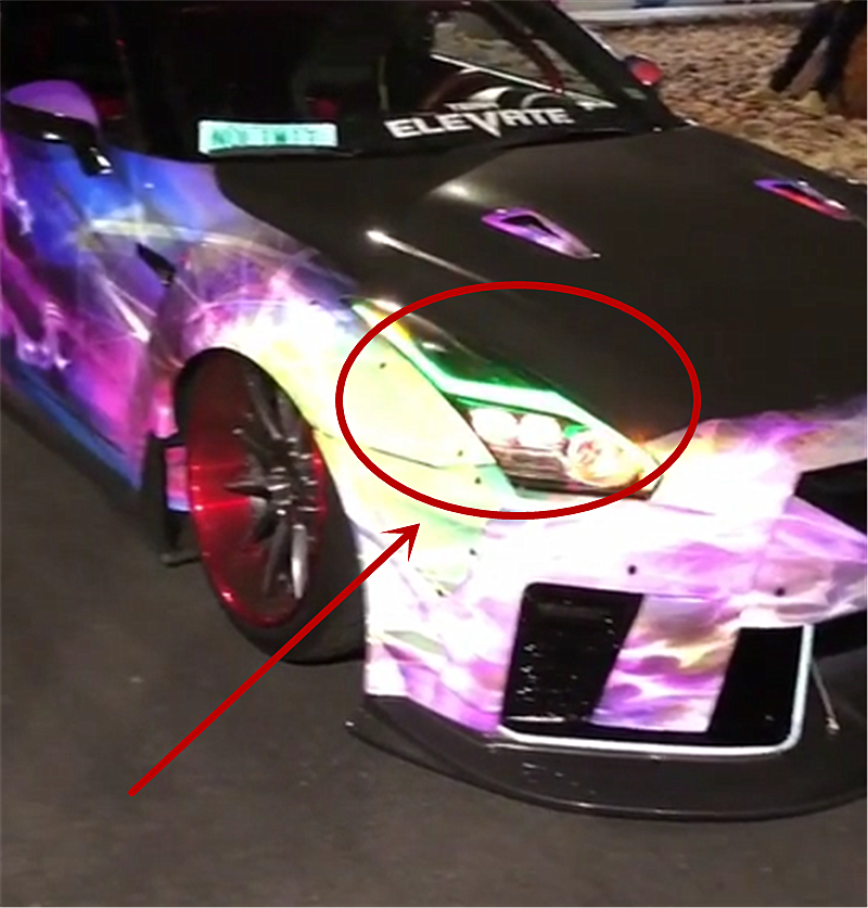 首台改“七彩流光大灯”GTR,还配空气悬架,全车“星空版画”