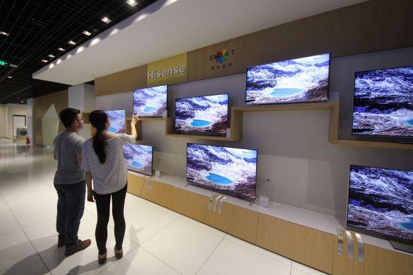 资料图片:海信集团产品展示厅。(新华社发)