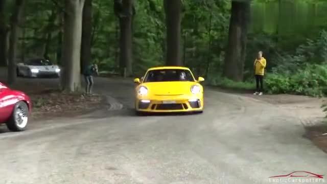 草坪展台，Porsche 911 (991.2) GT3 。