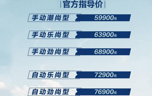 长安欧尚科赛3上市,推出五款车型