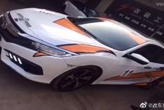 10代思域-15.T，电动遥控阀门加鼓，看灰机排气改装的就是牛逼