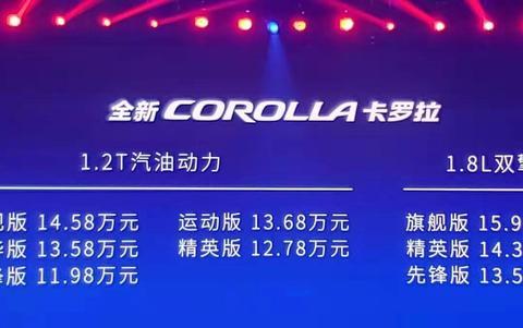 售11.98~15.98万元，标配10项主动安全系统 全新卡罗拉初具王者相