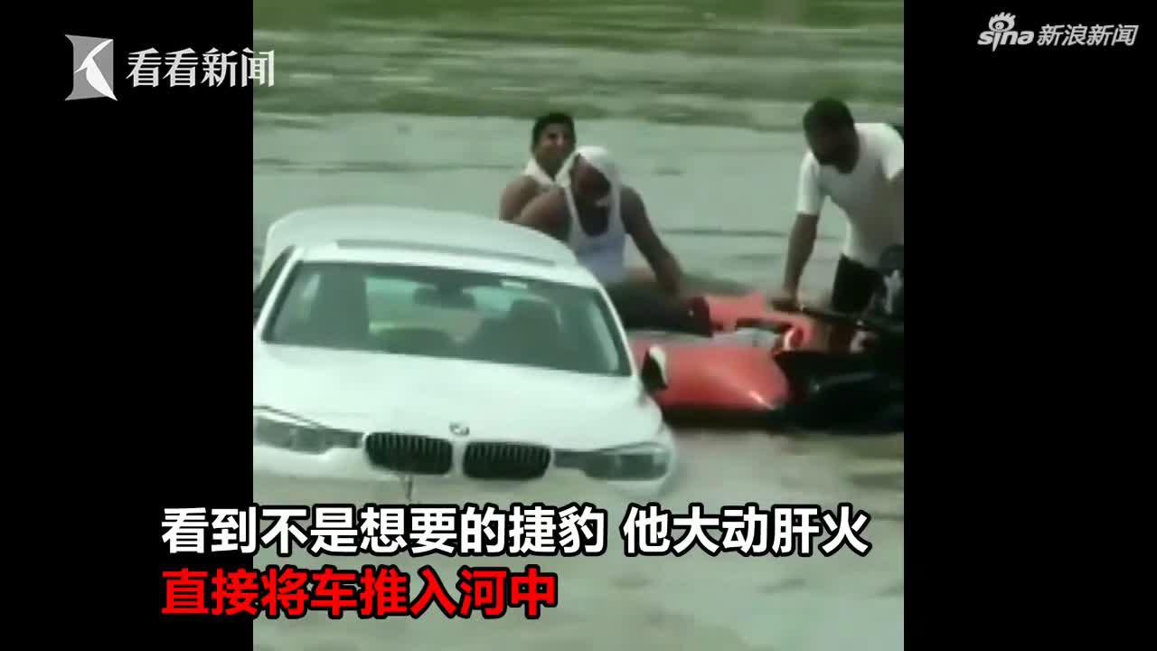 生日礼物爸妈送宝马 男子气坏直接推入河中(图)