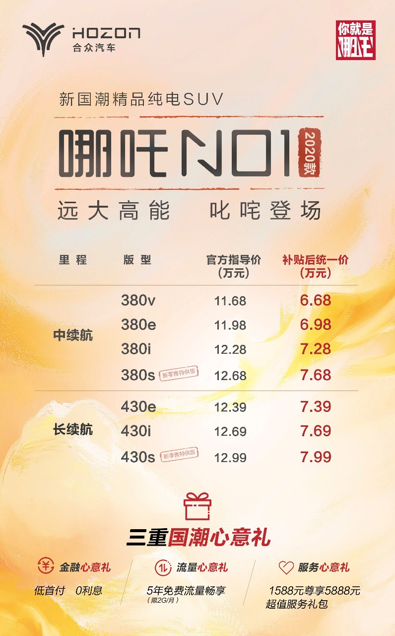 哪吒敢逆天，哪吒N01也不怂，新款6.68万起，车市寒冬中勇往直前