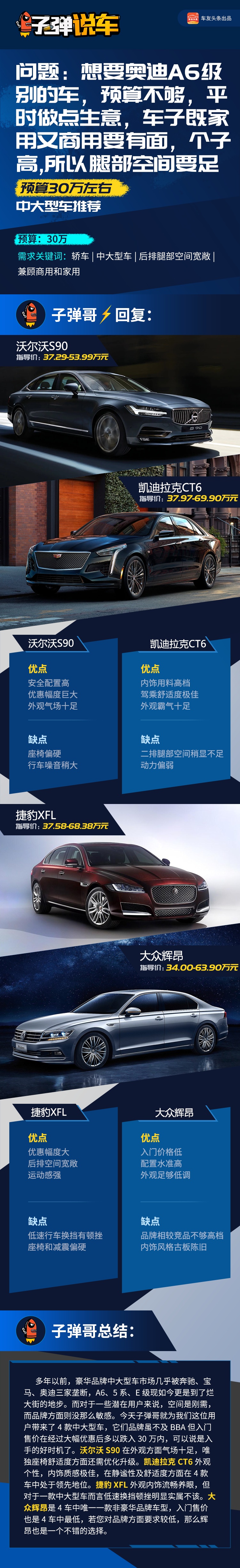 子弹说车|霸道总裁入场券!30万预算这些车助你走上人生快车道!
