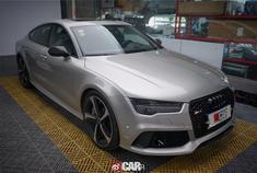 Audi RS7高亮祖母绿改色 两天时间光速施工，效率与品质同行。