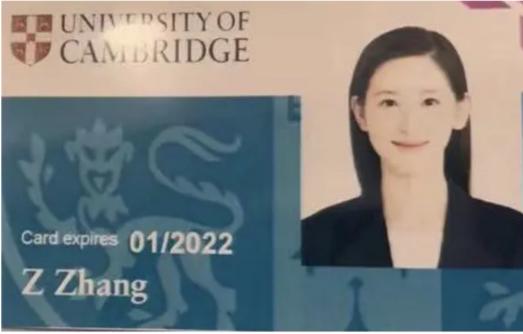 章泽天将在剑桥留学三年，学生证曝光，证件照面带笑容显清纯