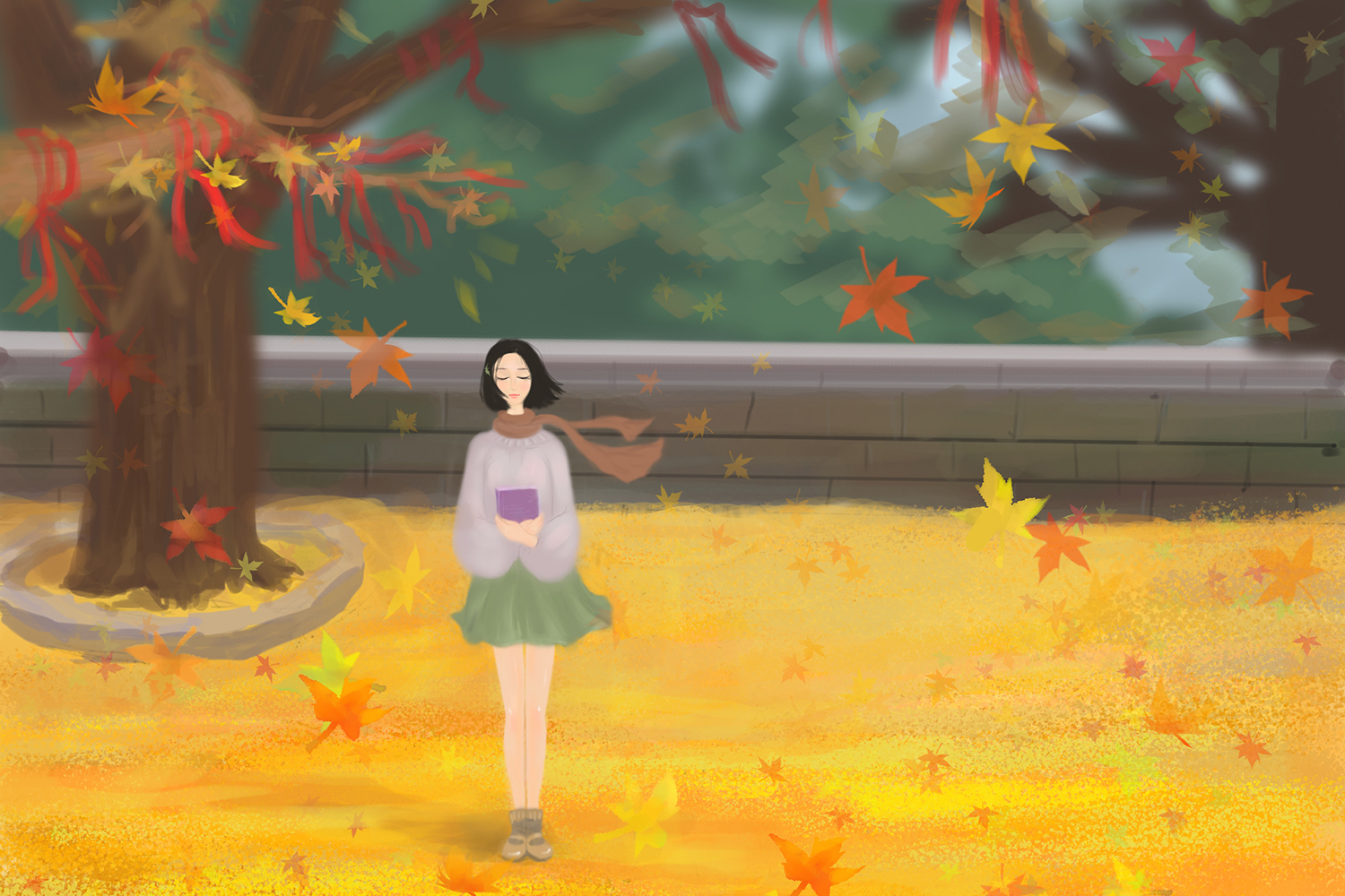深秋气温渐凉美丽的枫树红叶图片壁纸【8】 - 摄影 - 亿图全景图库