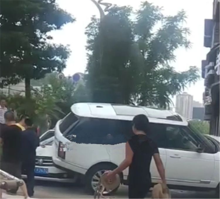 170万路虎揽胜连撞两台车后停下,看到车损那一刻,才知其质量