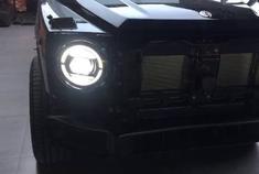 奔驰G500改原厂几何多光束大灯总成搞定，熏黑版，完美