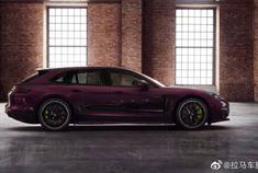 保时捷Panamera体育旅游与紫水晶金属油漆混合