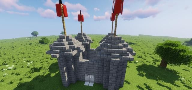我的世界minecraft 如何建一个简单新手中世界小城堡