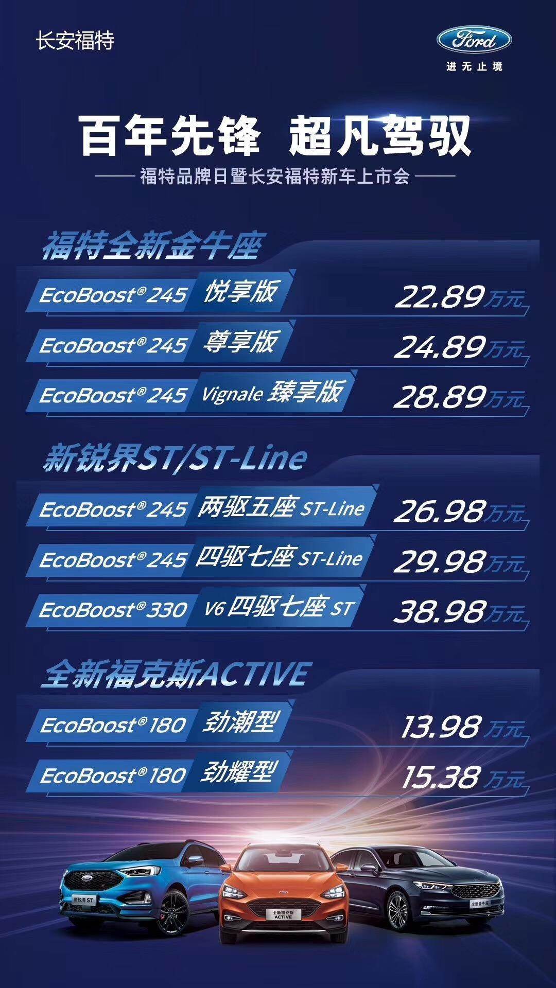 全系换装8AT、搭载L2自动驾驶功能，福特三款新车北京上市