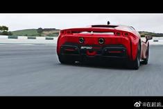 红色法拉利特写，驰骋赛道，尽显王者霸气