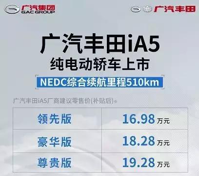 合资纯电续航王！广汽丰田iA5上市让哪些对手紧张？