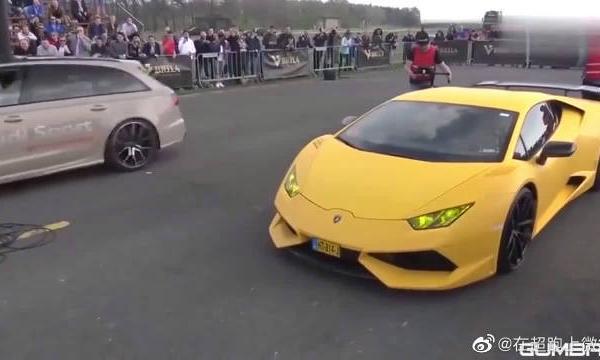 兰博基尼单挑奥迪RS6：先让你跑20米，追不上就算我输！