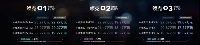 领克02、03PHEV连诀上市,领克插电混动家族原力新生