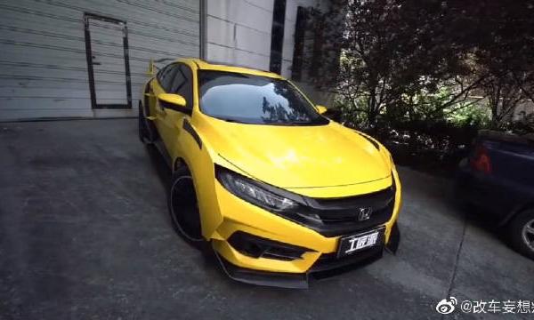 本田思域改装机械风宽体，这颜值真的是无敌了