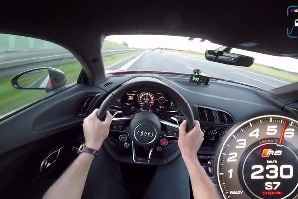 802HP 奥迪R8 V10加增压 324km/h 高速公路试驾