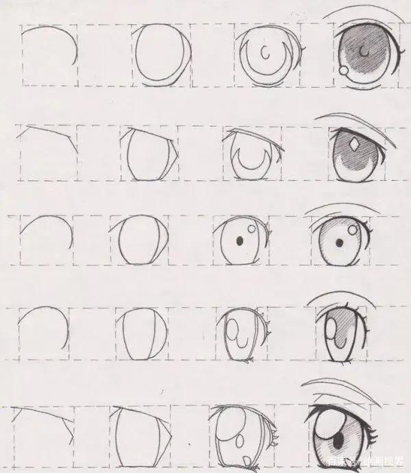 教你200种动漫人物眼睛画法,简单