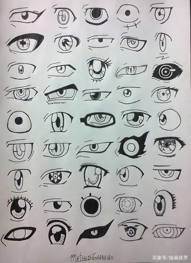 动漫人物眼睛不会画教你200种动漫人物眼睛画法简单易学