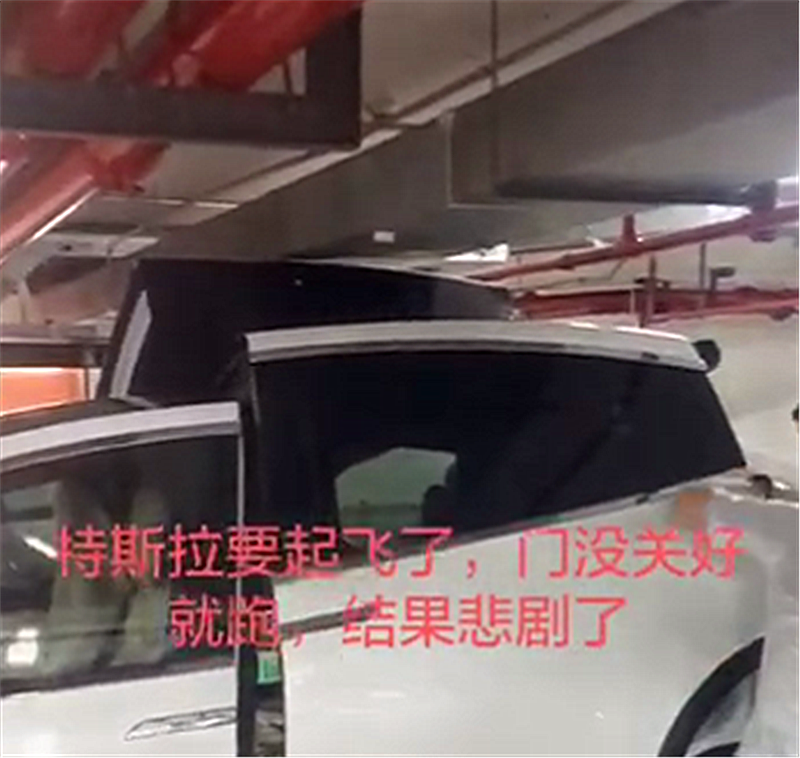 82万特斯拉“起飞”失败,开车时忘关车门,撞上水管,车损上万