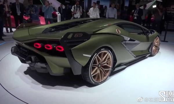 兰博基尼Sian车展实拍，气场比大牛还强！真是太酷炫了。