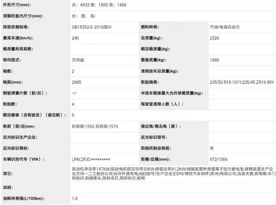 第324批新车公示：长安欧尚X7/领克05 PHEV重点车型解读