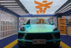 保时捷冰雪海蓝改色完工