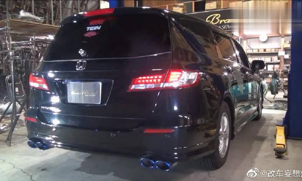 本田奥德赛改装4根排气，深踩油门后，看这效果怎么样？