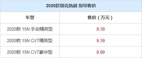 售8.39-9.99万元，2020款别克凯越正式上市！