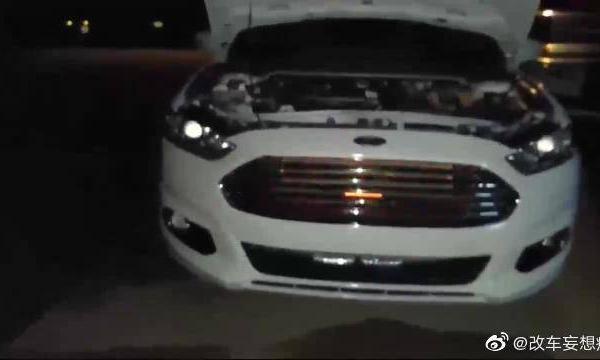 福特蒙迪欧中网改装多彩LED灯，效果展示！