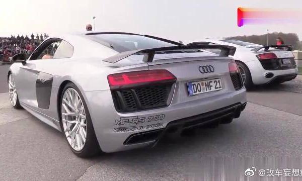改装过的奥迪R8现身赛道，这声浪真好听！我一下就听上头了！