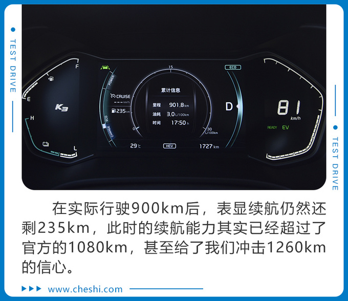 测试结果让人惊喜 全新一代K3 插电混动一箱油京沪挑战(下)