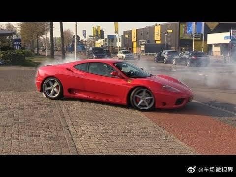 法拉利360摩德纳做疯狂的甜甜圈!