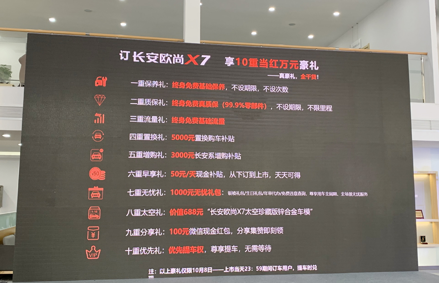 一言不合终身免费维保 长安欧尚X7没给对手留活路