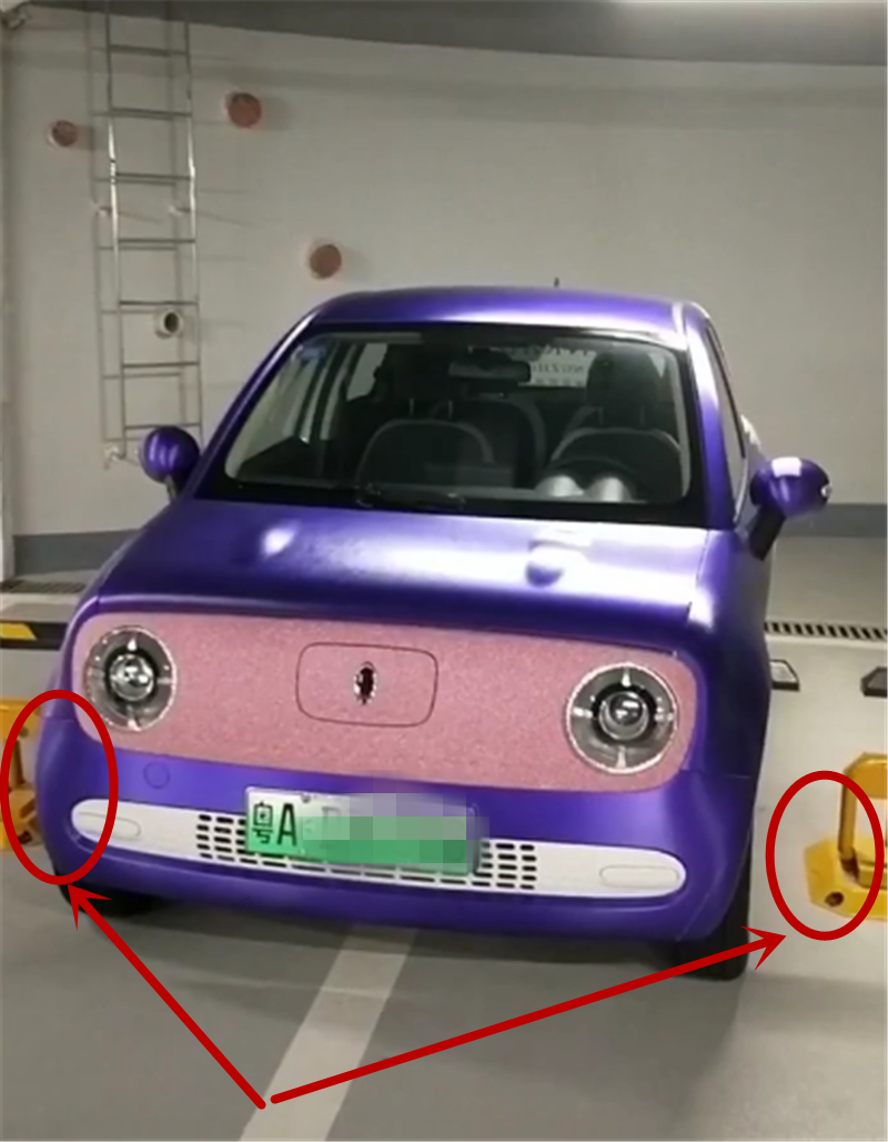 仅3.4米长欧拉R1,全车“渐变漆”,小区车位装地锁,车子仍能停