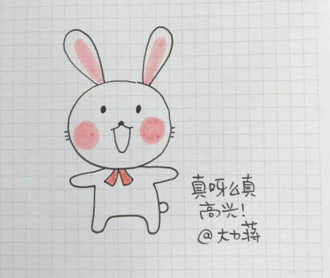 兔子的画法,感兴趣的小画家赶紧来临摹吧~    简笔画教程:萌萌的小