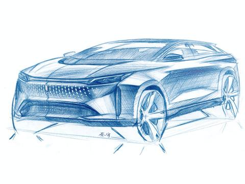 定位中型SUV 预计广州车展亮相 一汽奔腾首款纯电动车设计图曝光