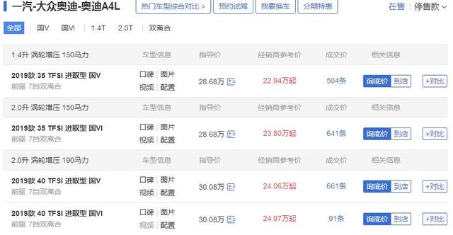 28万嫌贵?全系降6万,22万出头可买,奥迪A4L很张狂