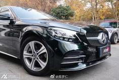 奔驰C系车身改色原厂奔驰祖母绿