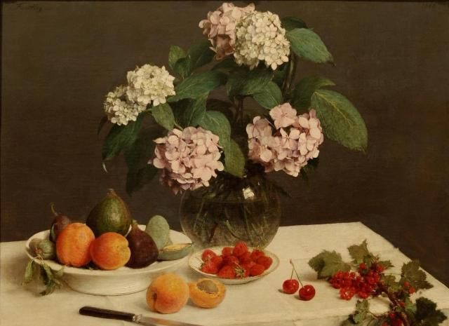 白天画画,法国著名画家方丹.拉图尔油画静物作品欣赏