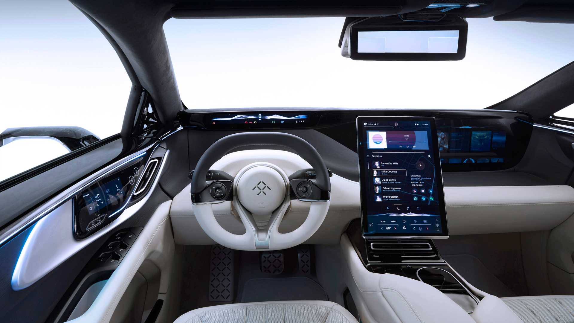 FF 91内饰细节曝光,11块屏幕满足你的所有好奇