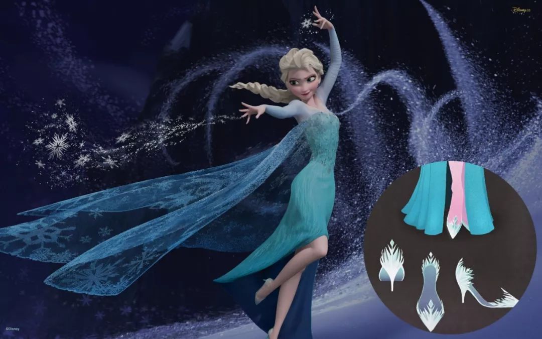 《冰雪奇缘》艾莎公主裙太梦幻,钻石打造的迪士尼公主