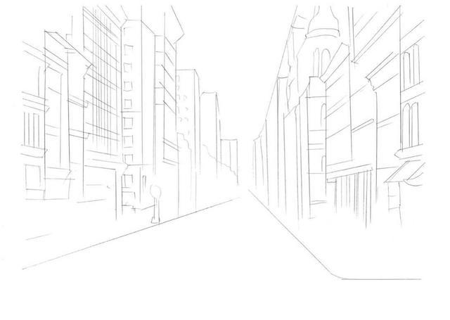 零基础钢笔画教程:分步骤教你画纽约街景建筑,简单易学,快临摹