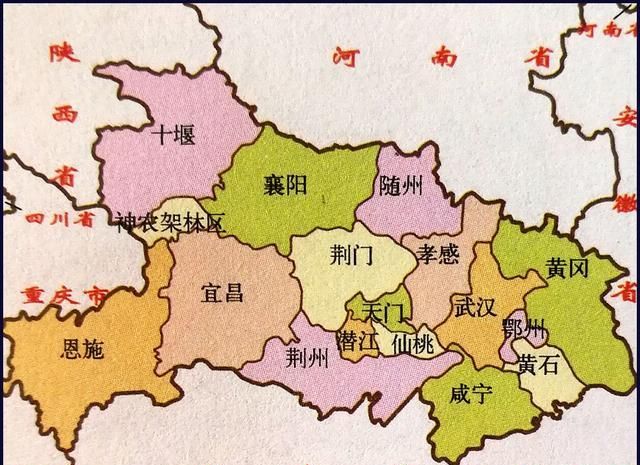 截至2019年   湖北省共辖13个地级行政区
