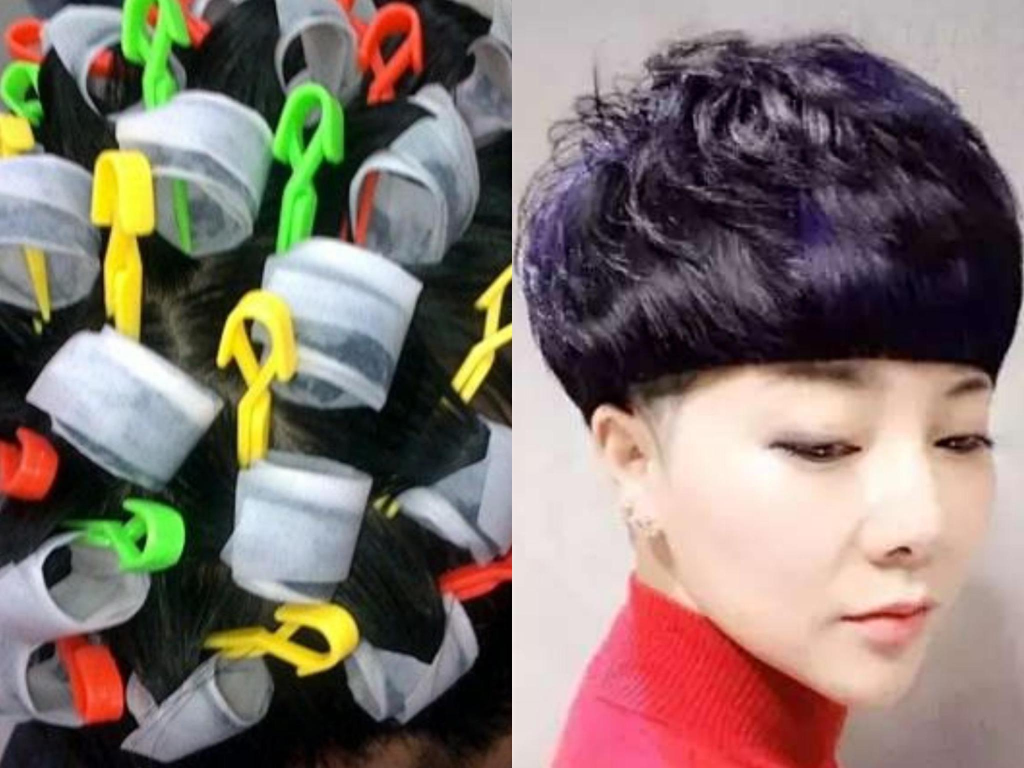 上图中这款发型就是标准的定位烫效果