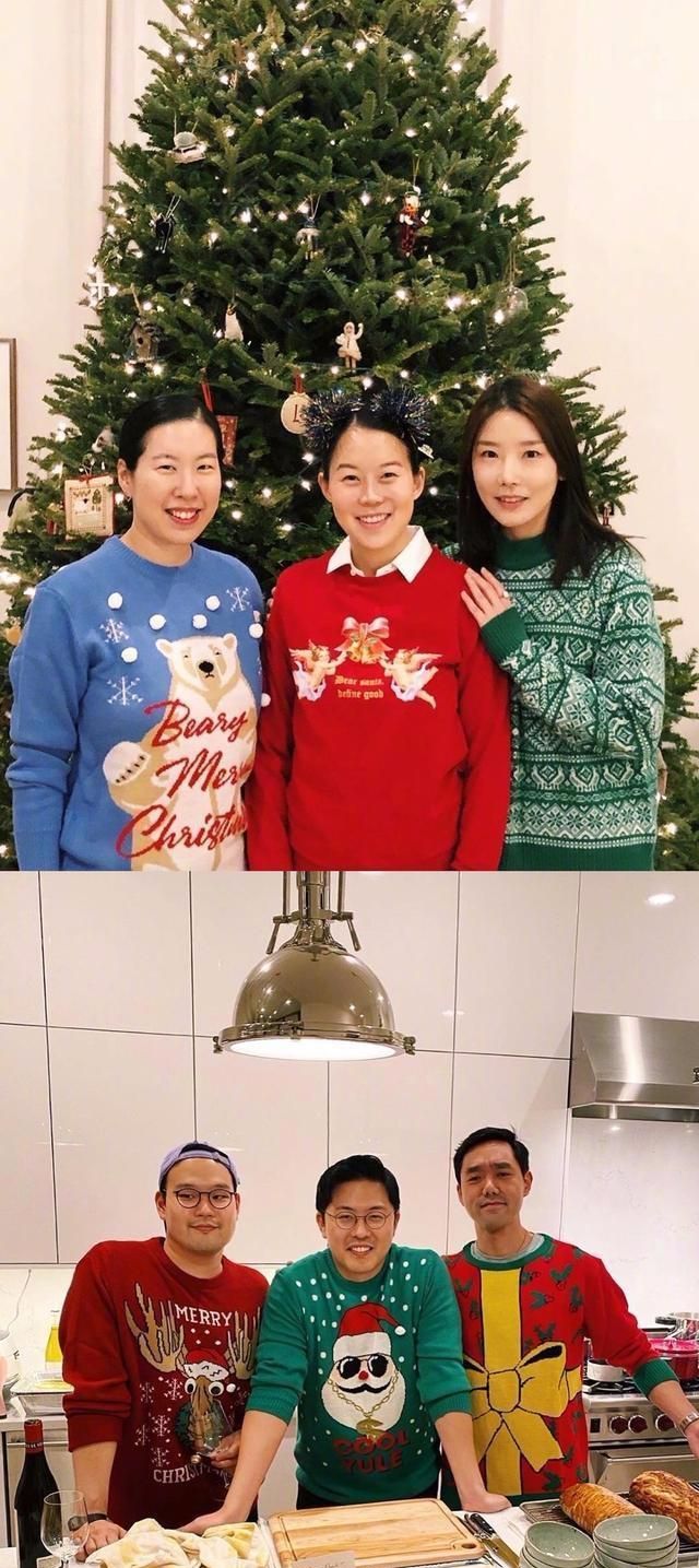 孔孝真参加严智苑家庭派对，戴蝴蝶头饰笑容洋溢圣诞氛围满满