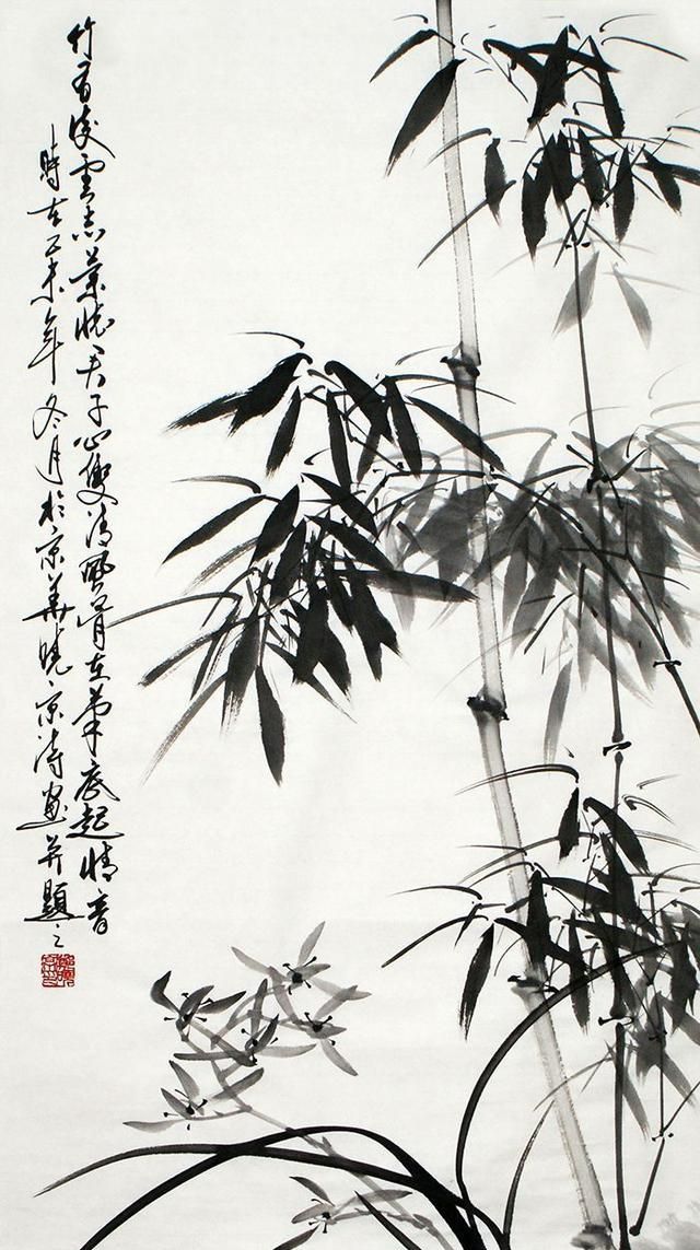 国画欣赏——将兰花与竹子画在一起,效果惊艳了